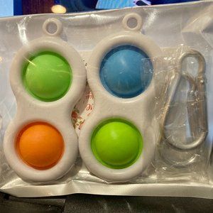2 Pack Small Simple Dimple Fidget Toy Keychains